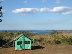 La mia tenda con vista sulla baia di Mtwara