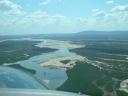 In volo sui fiume Rufiji, verso le colline dell’interno