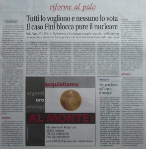 Libero, 18/09/2010, pag. 9, Stato del nucleare in Italia e nel mondo